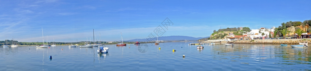 阿尔沃葡萄牙港口和阿沃尔村的全景Panorama海户外图片
