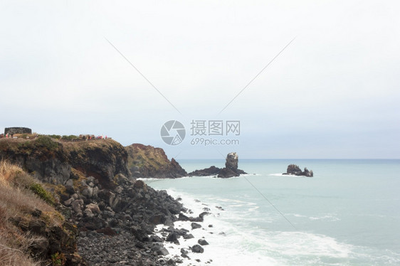 南朝鲜济州岛观光的步行路段风景优美园小路图片