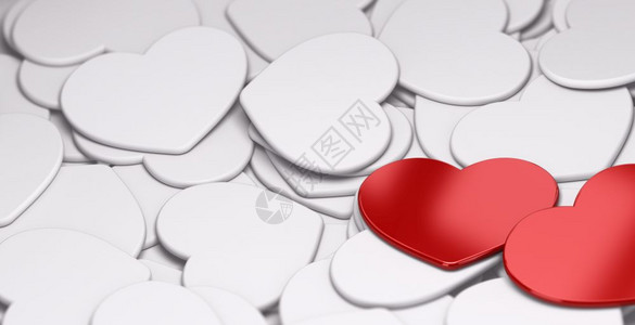 瓦伦丁爱情背景约会概念和抽象的艺术设计在其他白色红心结构中有两个红心形状外效果深度模糊横幅纸牌爱卡背景等白心结构概念的卡片图片