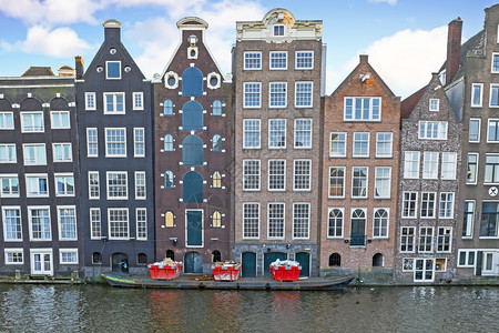 房屋阿姆斯特丹运河沿线传统杜查人住房首都历史的图片