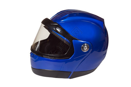 运动的白色蓝与剪切路径隔离的摩托车HelmetHelmet图片
