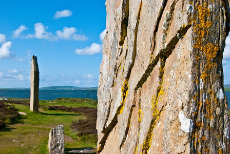 戒指英国美丽的奥克尼群岛上布罗德加神秘环洛罗德大陆图片
