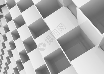 墙纸白色的抽象3d随机绘制白洞方格堆叠背景的图像视3d图片