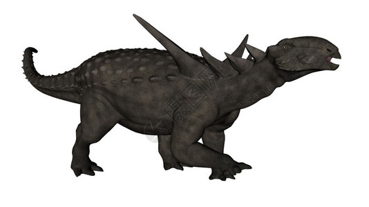 使成为生物土卫六恐龙在白色背景中孤立行走3D化为索罗皮尔塔恐龙3D化为甲图片