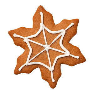 饼干可怕的万圣节姜饼蜘蛛网孤立在白色背景上传统的图片