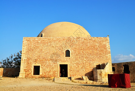 希腊雷瑟姆诺市Fortezza堡垒清真寺标志建筑吸引力旅行克里特岛图片