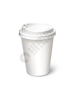 咖啡纸杯白色背景面上孤立的茶叶白色背景上的茶叶白色帽食物图片