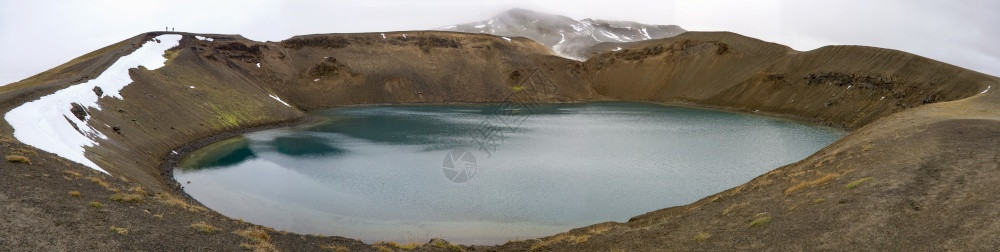 宽的艾伦冰岛克拉弗夫的一座宿舍火山卡迪德拉湖180视图荒野图片