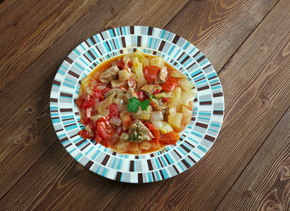 卡武尔马土耳其蔬菜和肉食萨卡武尔玛塔利菲餐厅囊图片