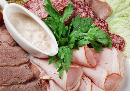意大利菜食肉和香肠配方意大利菜沙拉饮食健康图片