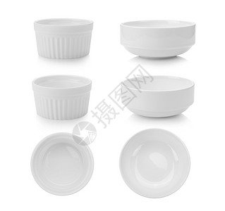 白背景上的空碗简单早餐厅图片