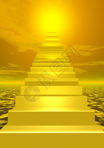 通往明亮黄太阳的楼梯通往明亮太阳的楼梯金光云景图片