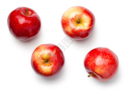自然白色背景上孤立的红苹果Gala苹果顶视图成熟新鲜的图片