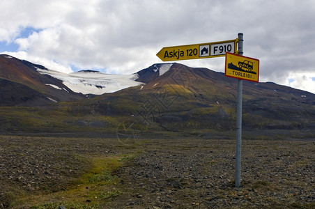 冰岛的公路标图片