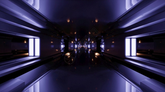 凤冠霞帔照使成为黑暗的渲染3d说明4kuhd抽象背景无尽的几何走廊以