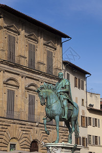 旅游的历史意大利托斯卡纳佛罗伦萨广场雕像颜色图片