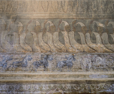 动物宗教细节缅甸巴甘寺古代壁画图片