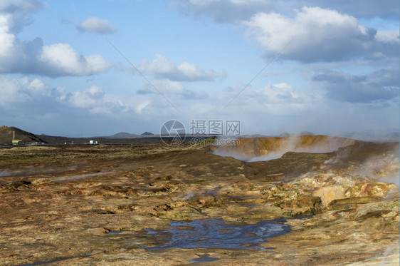 户外gunnuhver冰岛温泉火山作用来源图片