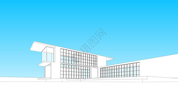 摩天大楼外墙当代的现建筑化结构有线框架城市概念Werframe3D建筑图解图片