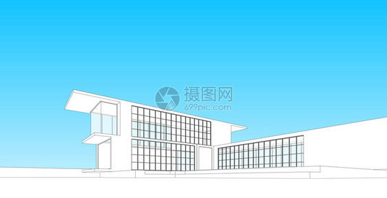 摩天大楼外墙当代的现建筑化结构有线框架城市概念Werframe3D建筑图解图片