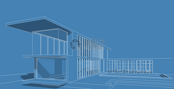 城市的形象当代现建筑化结构有线框架城市概念Werframe3D建筑图解图片