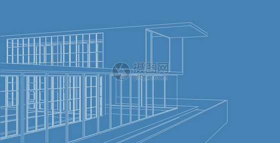 财产城市的现代建筑化结构有线框架城市概念Werframe3D建筑图解公寓图片