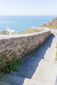 悬崖通往北斯塔克灯安格西北威尔士联合王国海上洋图片