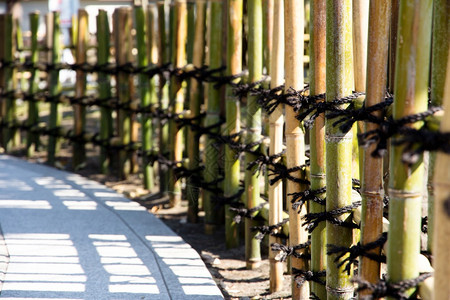 日本风格的式意大利花园竹子栅栏日本人自然捆图片