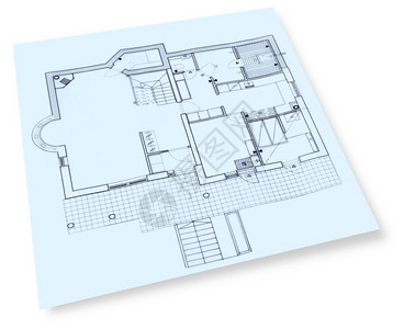 图纸设计师建筑学个人房屋施工图蓝房屋施工蓝背景图片