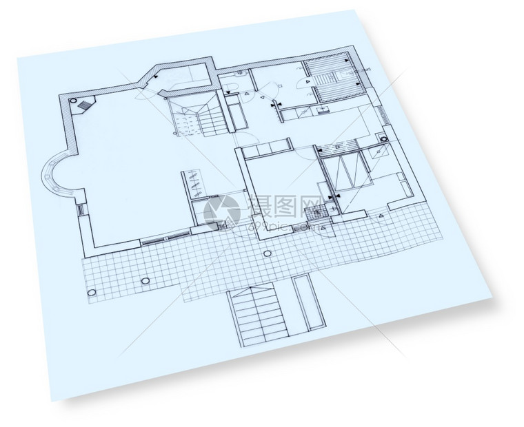 图纸设计师建筑学个人房屋施工图蓝房屋施工蓝图片