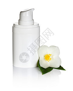 保湿剂桌子茉莉花的奶油白色背景的茉莉花身体图片