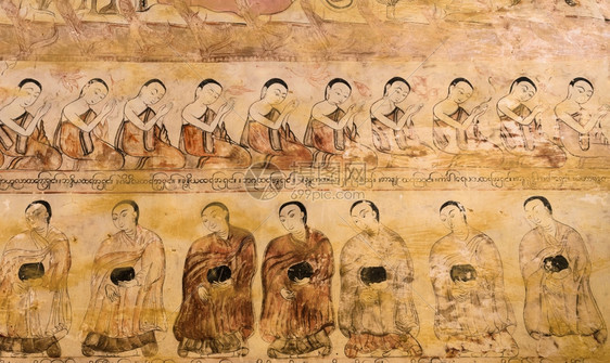 蒲甘古代巴壁画绘亚洲图片