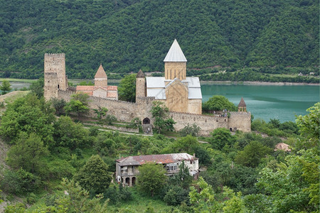 Ananuri堡垒全景格鲁吉亚军事道路格鲁吉亚欧洲景观宗教东方图片