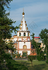 正统塔俄罗斯西伯利亚伊尔库茨克市神庙大教堂基金会178年建筑学图片