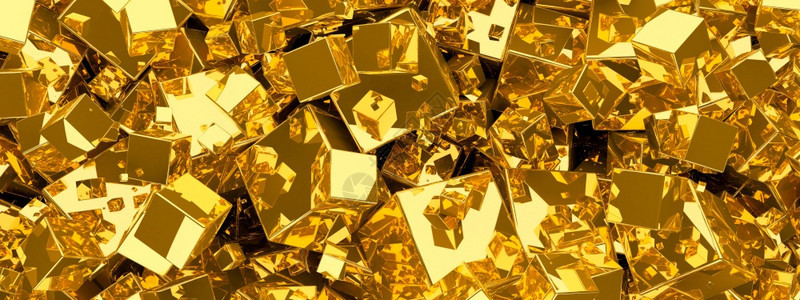 金子形象的立方体金属背景摘要网格图片