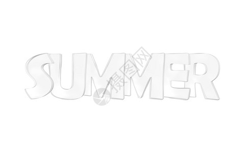 象征字母脚本夏日打3d将白色背景隔离图片
