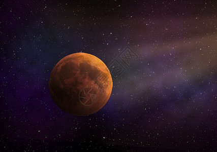 红色的行星火和带有恒的空间探索旅行和发现新世界的概念科学星图片