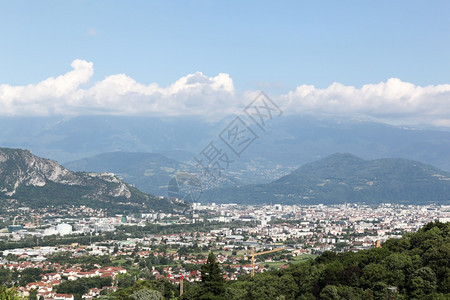 格勒诺布尔的视野从法国弗科山顶旅行游韦科尔图片