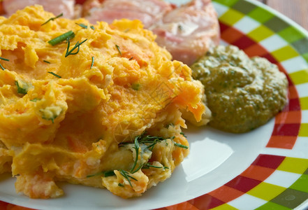 土豆泥萝卜和烤火腿瑞典菜美食泥火腿瑞典语图片