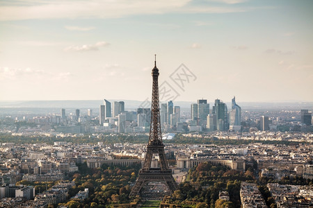 法语巴黎与埃菲尔塔的空中视线吸引力地标图片
