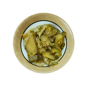 放Agurkesalat各种咸黄瓜丹麦自制烹饪传统菜类顶视肴阿古尔克萨拉特图片