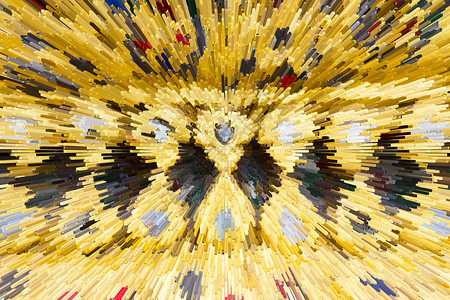 立方体抽象的精集彩色纹理黄背景图片