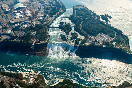 想知道风景优美从直升机上的尼亚加拉大瀑布鸟瞰图加拿大安略省加拿尼亚拉瀑布拿安略省的奇妙鸟瞰图下降图片