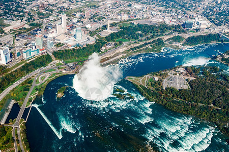 极好的河从直升机上尼亚加拉大瀑布鸟瞰图加拿大安略省加拿尼亚拉瀑布拿安略省的奇妙鸟瞰图力量图片