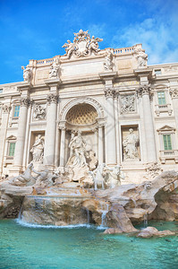 喷泉特雷维广场意大利罗马著名的Trevi不老泉图片