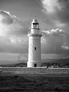塞浦路斯CatoPafos单色加托帕福斯旧灯塔白色的欧洲体重图片