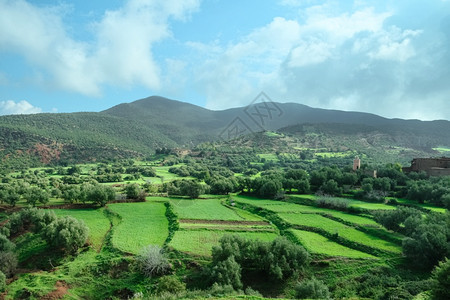 摩洛哥农村山地和蓝天图片