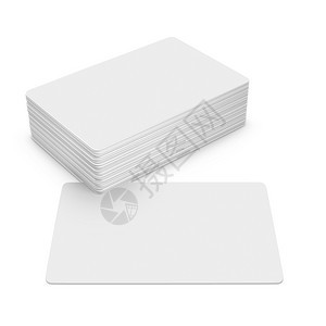 白种背景孤立的名片商卡贺空白的纸板束图片