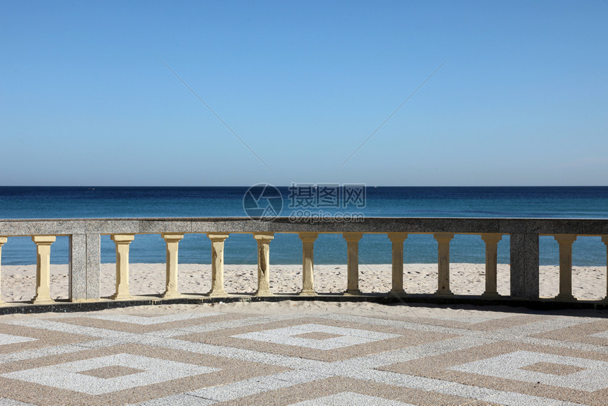 走海岸突尼斯苏塞传统海滨度假胜地Sousse的前台和海滩景观图片