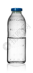 药物白底绝缘的生理盐水注入液药瓶用于在白色背景上隔绝静脉剂量图片